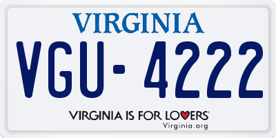 VA license plate VGU4222