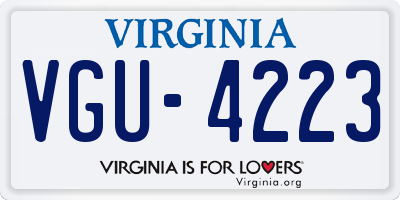 VA license plate VGU4223