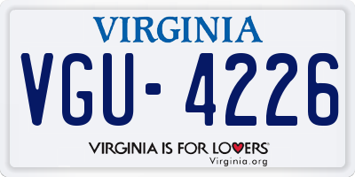 VA license plate VGU4226
