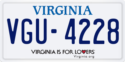 VA license plate VGU4228