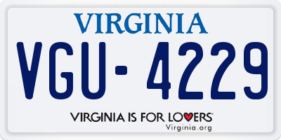 VA license plate VGU4229