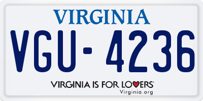 VA license plate VGU4236