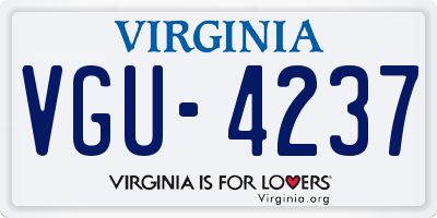VA license plate VGU4237