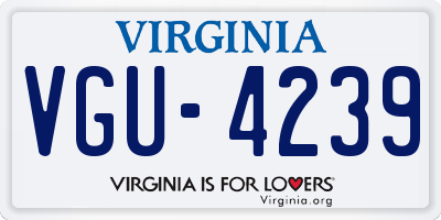 VA license plate VGU4239