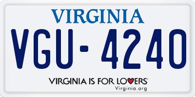 VA license plate VGU4240