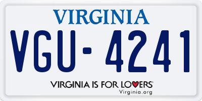 VA license plate VGU4241