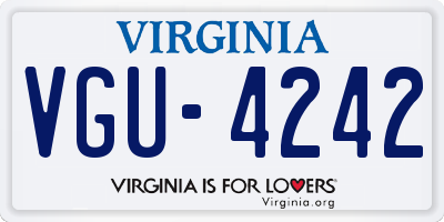 VA license plate VGU4242