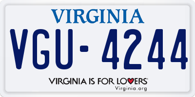 VA license plate VGU4244