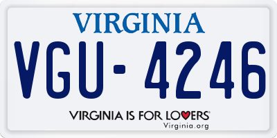 VA license plate VGU4246