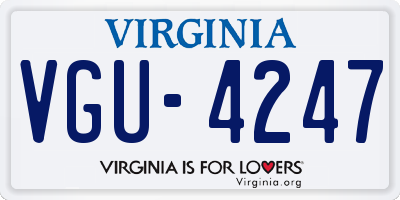 VA license plate VGU4247