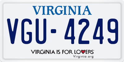VA license plate VGU4249