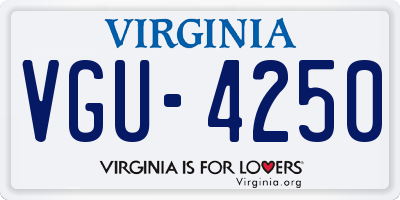 VA license plate VGU4250