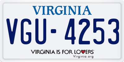 VA license plate VGU4253