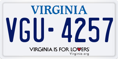 VA license plate VGU4257