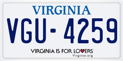 VA license plate VGU4259