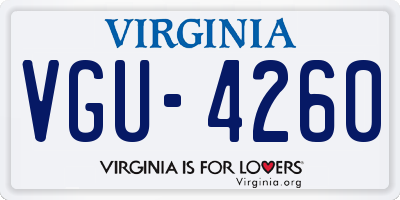 VA license plate VGU4260