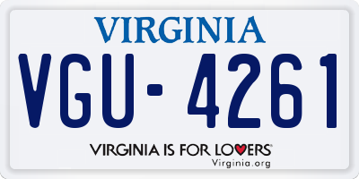 VA license plate VGU4261