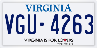 VA license plate VGU4263