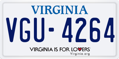 VA license plate VGU4264