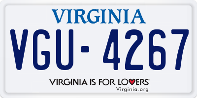 VA license plate VGU4267