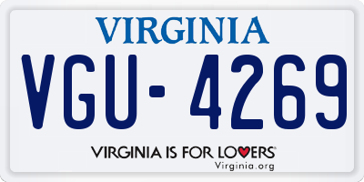 VA license plate VGU4269