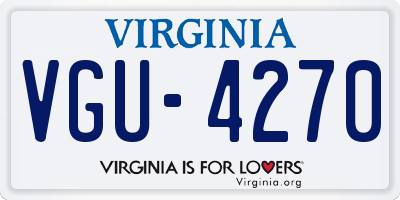 VA license plate VGU4270