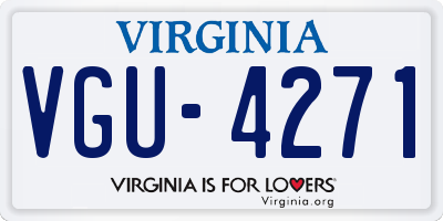 VA license plate VGU4271