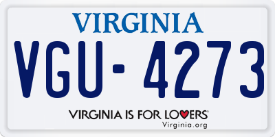 VA license plate VGU4273