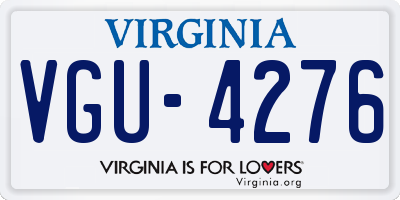 VA license plate VGU4276