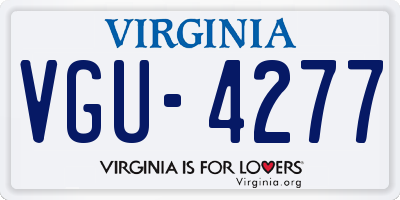 VA license plate VGU4277