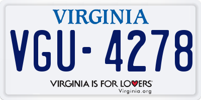 VA license plate VGU4278