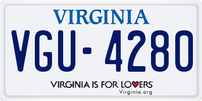 VA license plate VGU4280