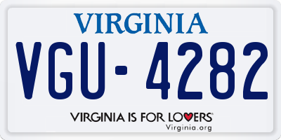 VA license plate VGU4282