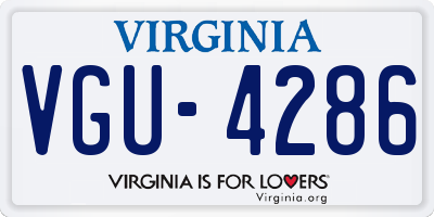 VA license plate VGU4286