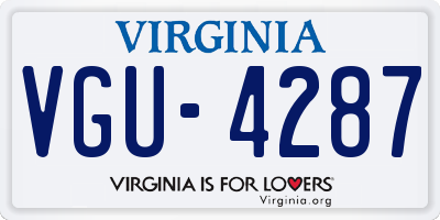 VA license plate VGU4287