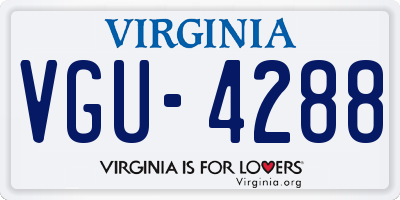 VA license plate VGU4288