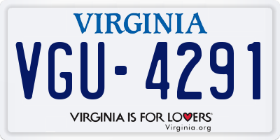 VA license plate VGU4291