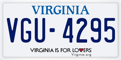 VA license plate VGU4295