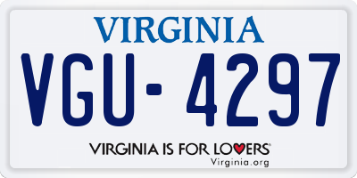 VA license plate VGU4297