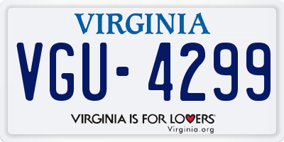 VA license plate VGU4299