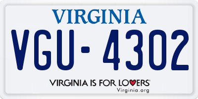 VA license plate VGU4302