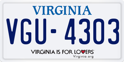 VA license plate VGU4303