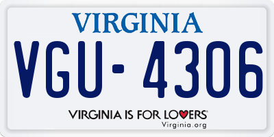 VA license plate VGU4306