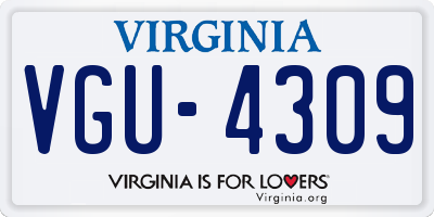 VA license plate VGU4309