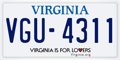 VA license plate VGU4311