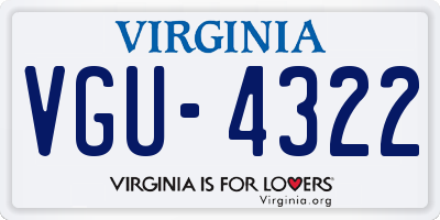 VA license plate VGU4322