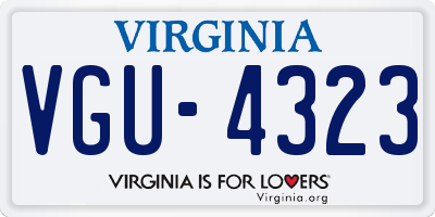 VA license plate VGU4323