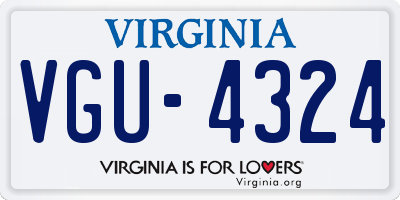 VA license plate VGU4324