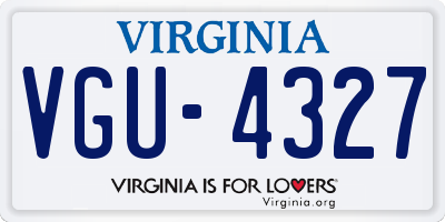 VA license plate VGU4327