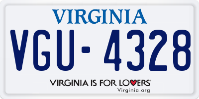 VA license plate VGU4328